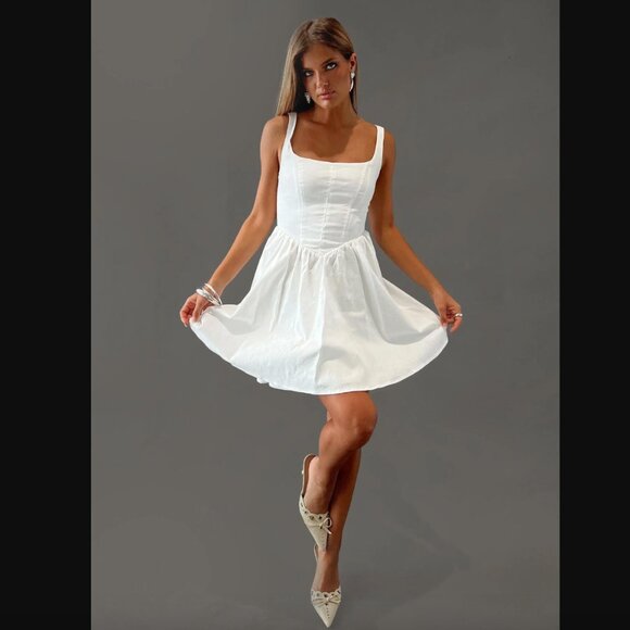 Princess Polly Martie White Mini Dress 8 - Picture 1 of 10